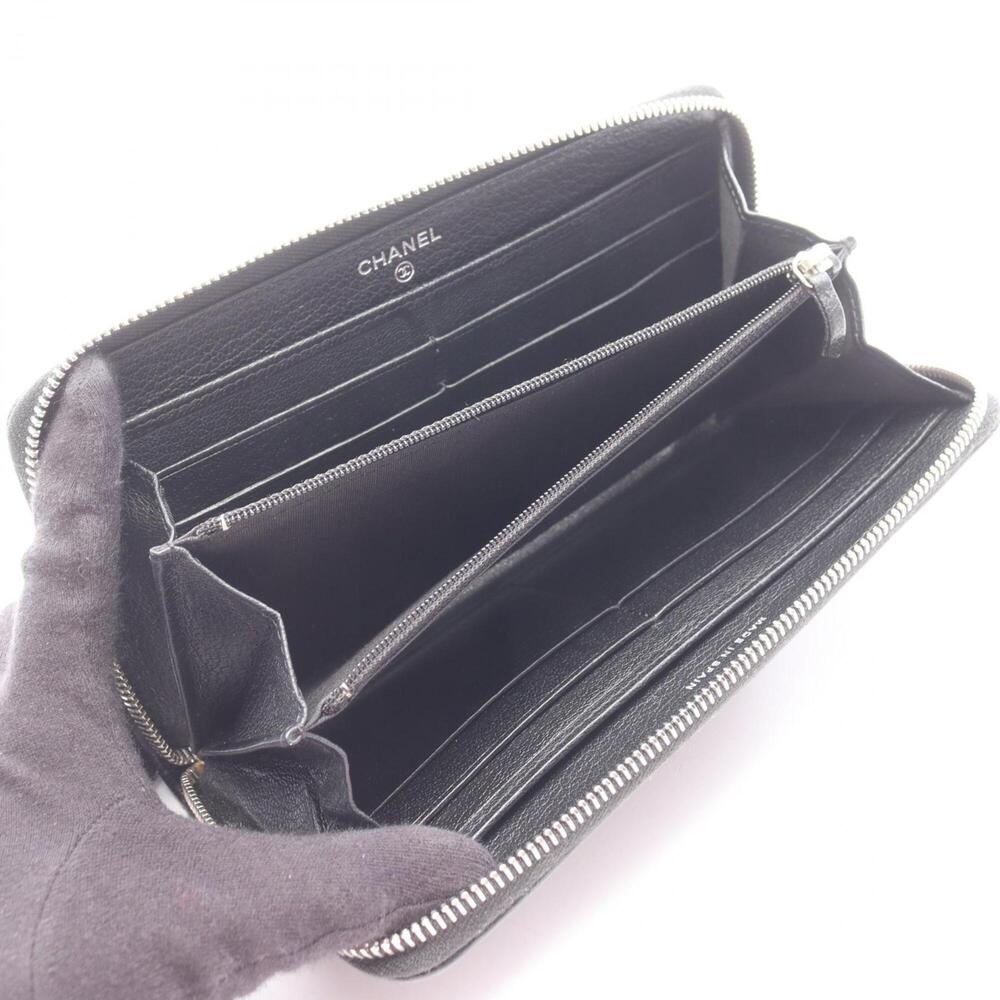 CHANEL Authentic Black Leather Logo Wallet - Picture 3 of 14